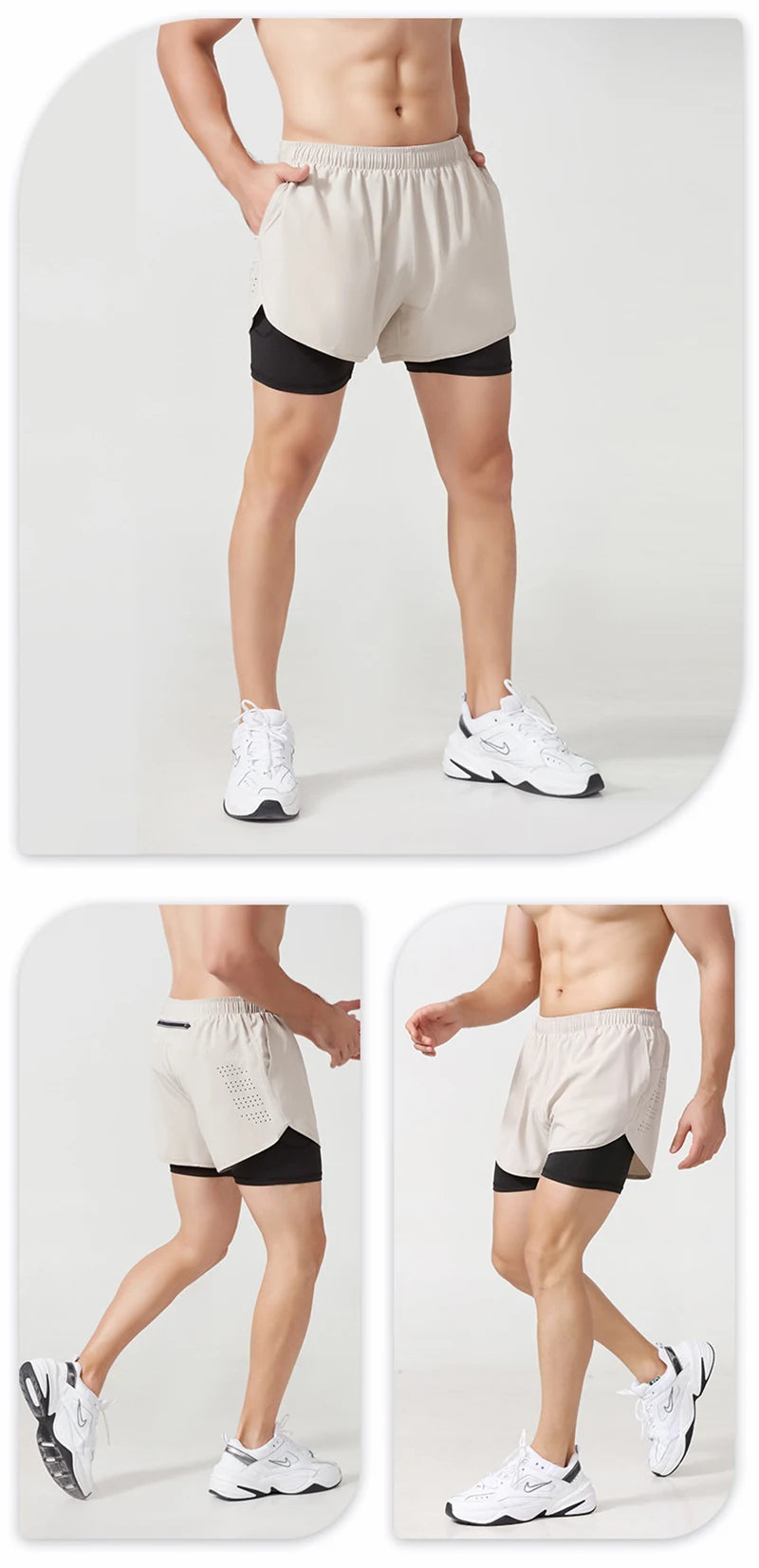 Men Sportswear Double-deck Training Short