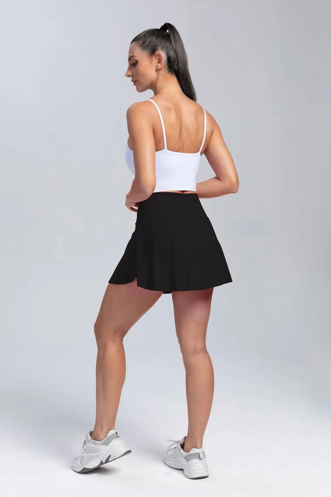 Women Tennis Skirts With Shorts High Waist Inner Pocket