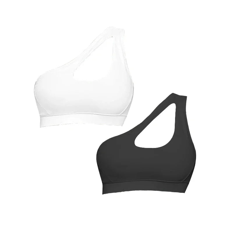 Women Sports Bra - Push Up Fitness Bras One Shoulder