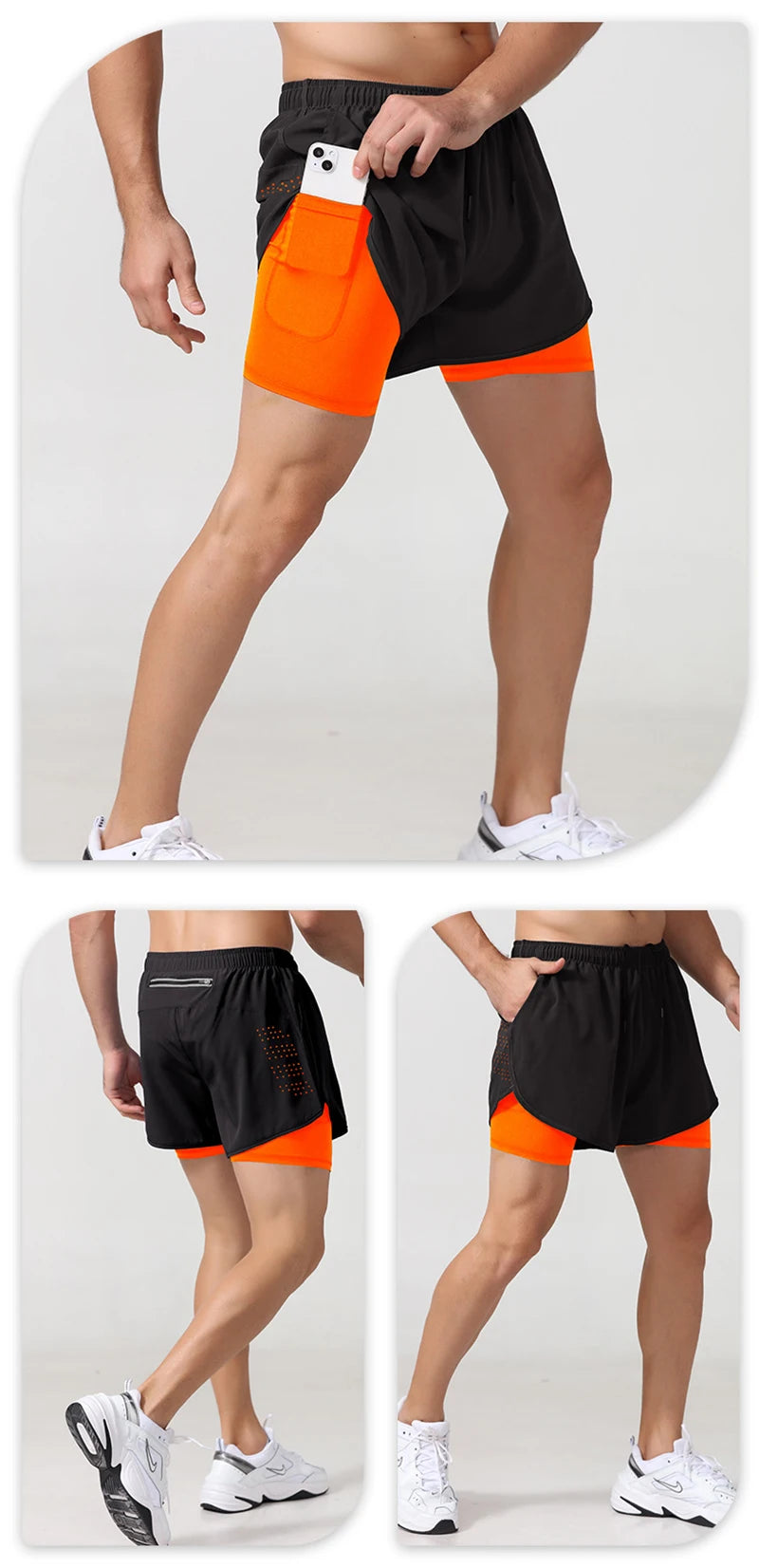 Men Sportswear Double-deck Training Short