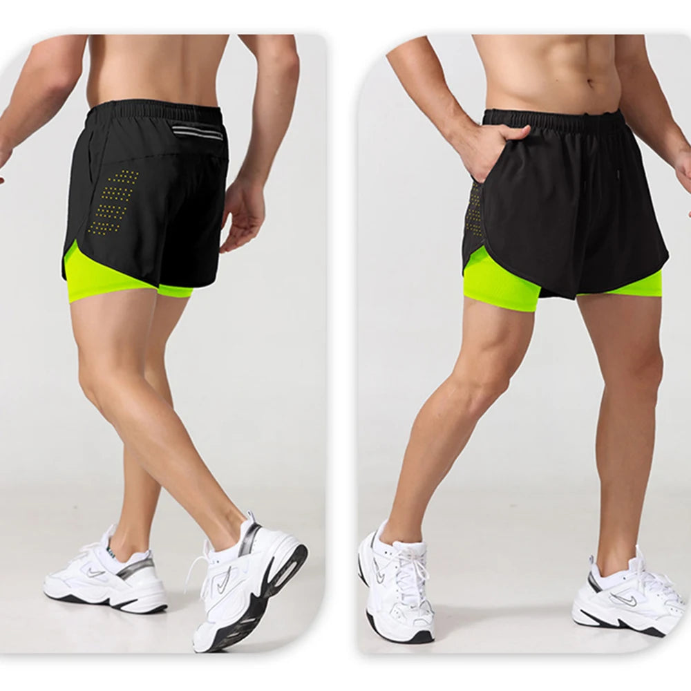 Men Sportswear Double-deck Training Short