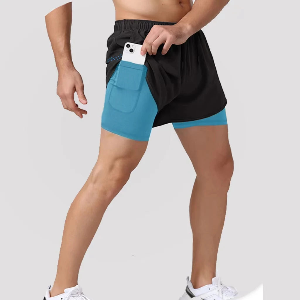 Men Sportswear Double-deck Training Short