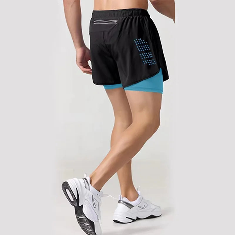 Men Sportswear Double-deck Training Short