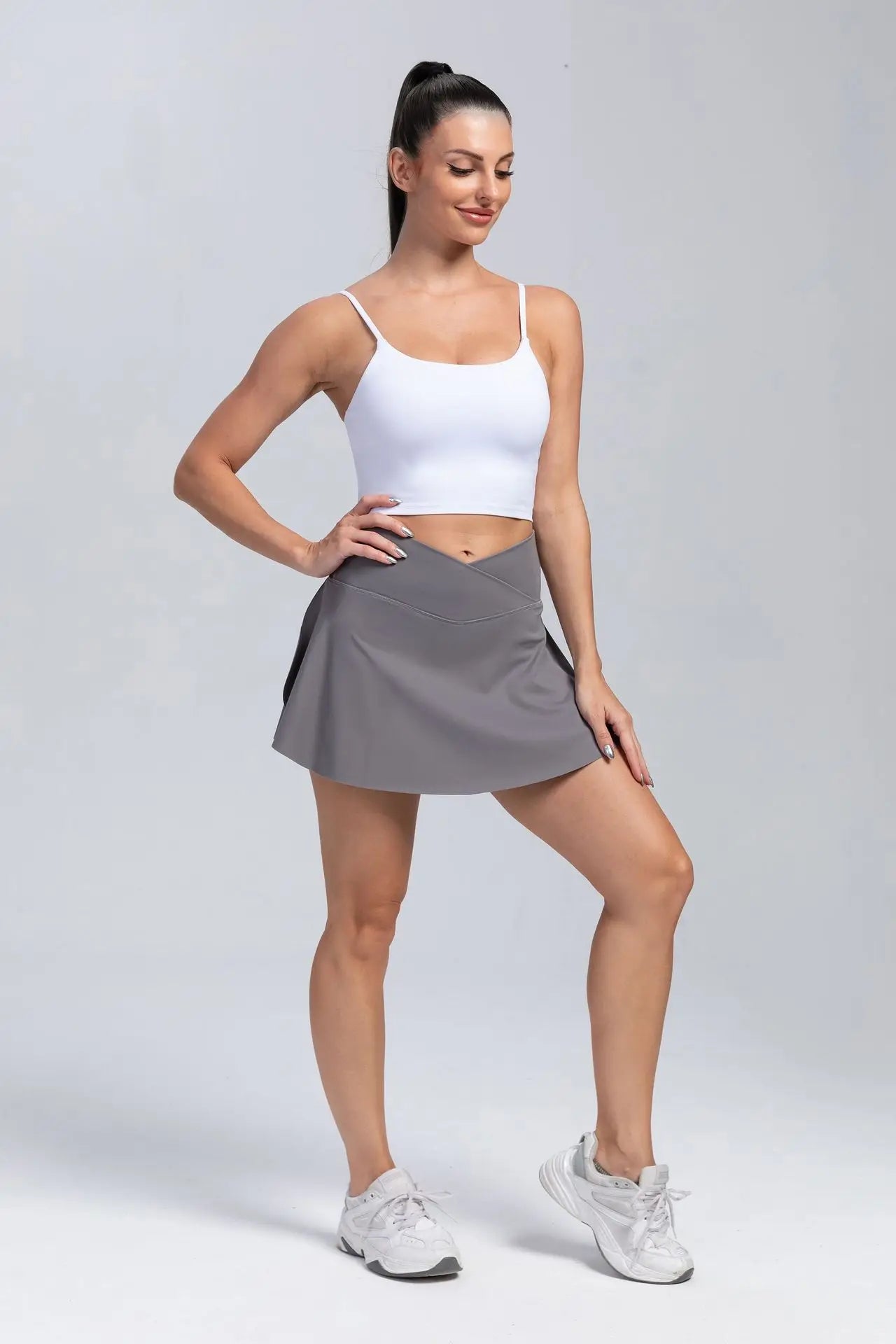 Women Tennis Skirts With Shorts High Waist Inner Pocket