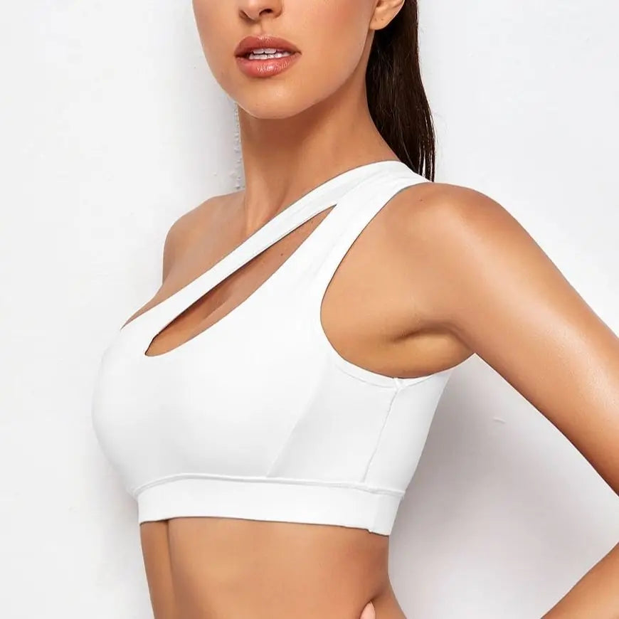 Women Sports Bra - Push Up Fitness Bras One Shoulder