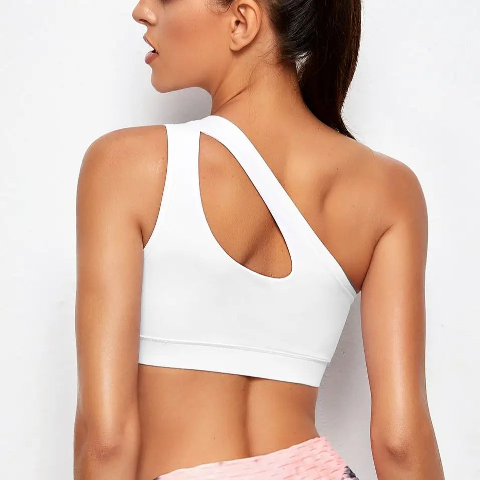 Women Sports Bra - Push Up Fitness Bras One Shoulder