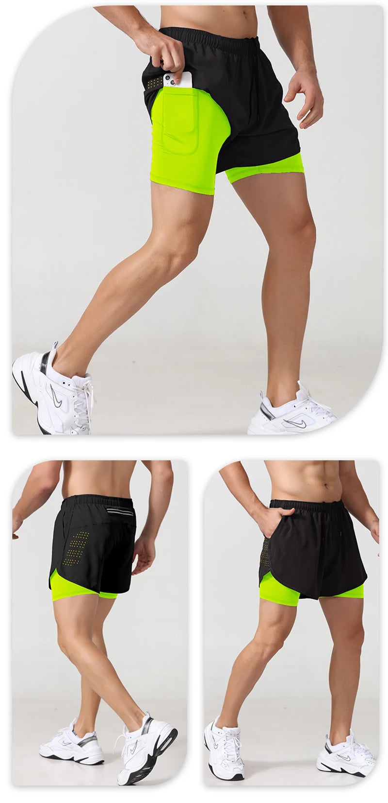 Men Sportswear Double-deck Training Short