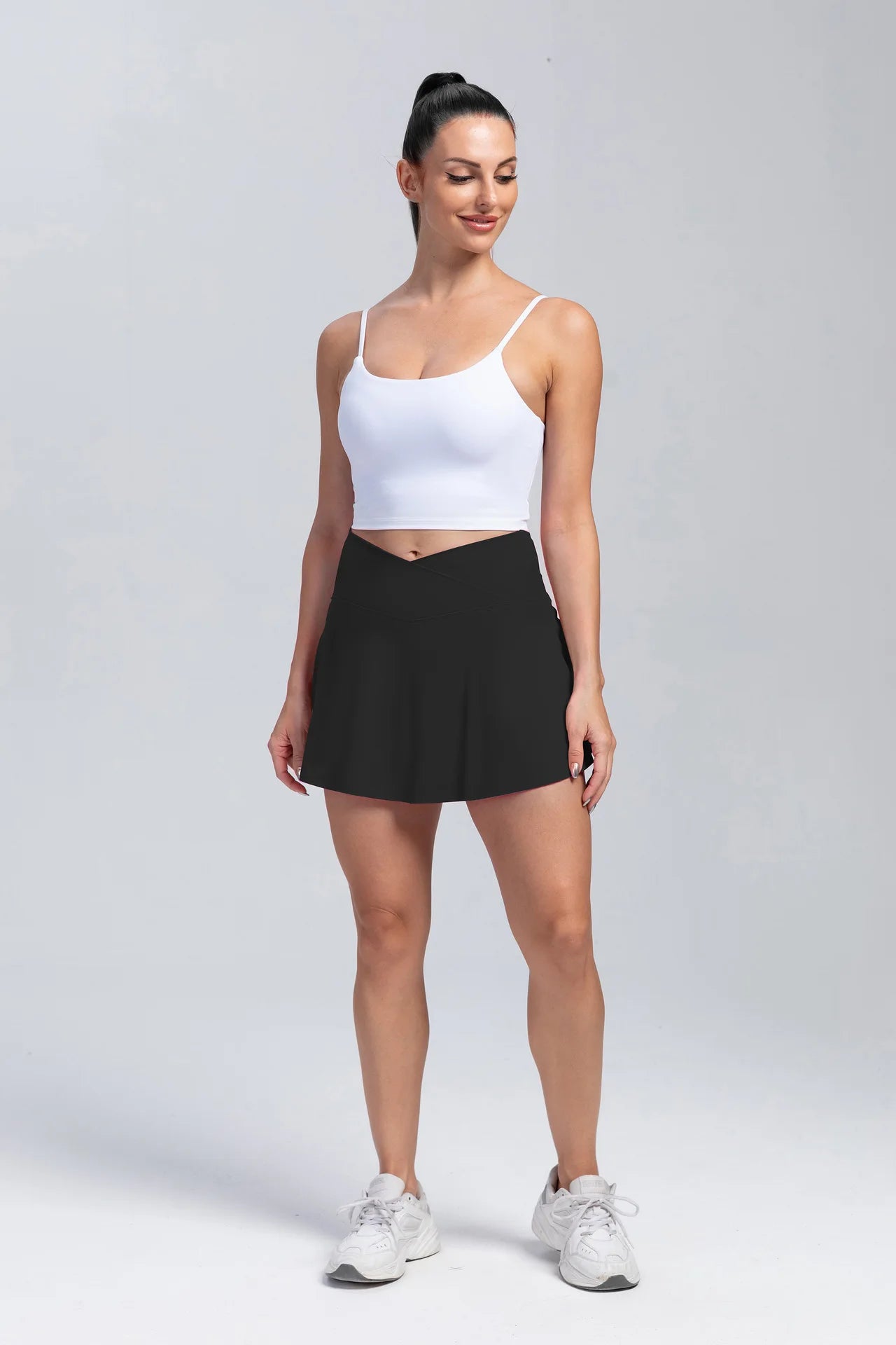 Women Tennis Skirts With Shorts High Waist Inner Pocket