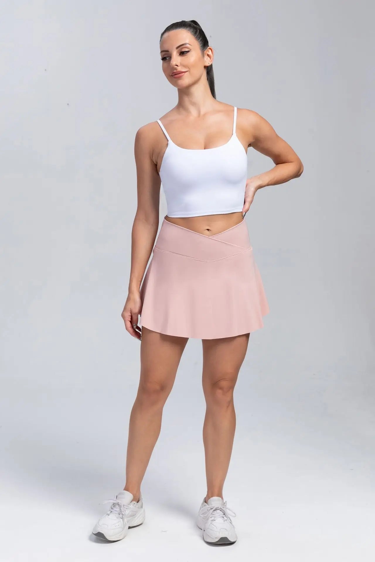 Women Tennis Skirts With Shorts High Waist Inner Pocket